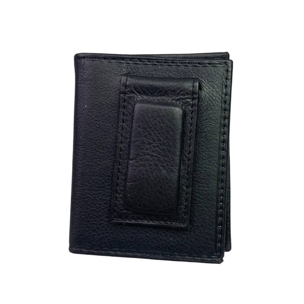 Paul Taylor Wallet Black Genuine Leather Money Clip Front Pocket MC-9 Magnetic3